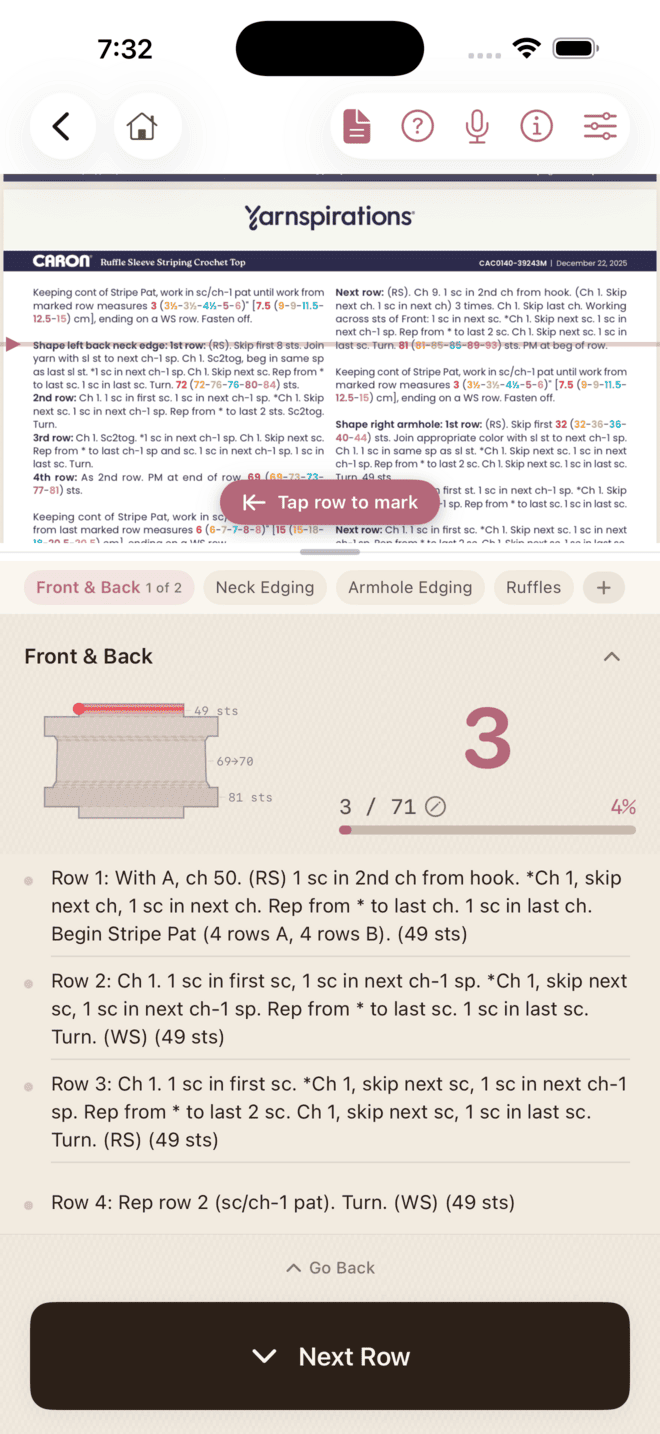 Row tracker
